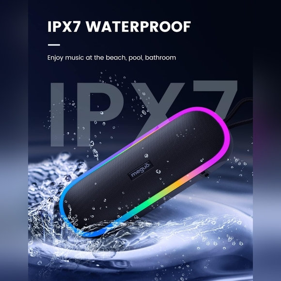 New MEGUO 20W Portable Wireless Speaker, IPX7 Waterproof, 24H Playtime! - Picture 4 of 9